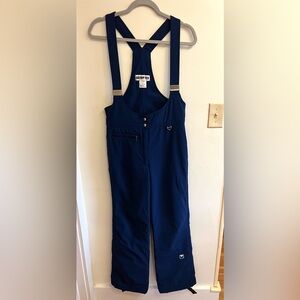 Vintage Obermeyer Navy Blue Snow Ski Bib Overalls Women’s Size 10 Soft Shell